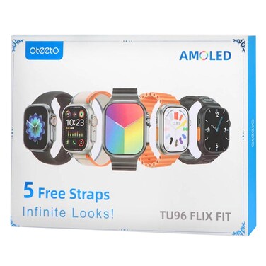 Oteeto TU96 Smart Duo Smart Watch AMOLED Display with Bluetooth Earphone and Wireless Charger