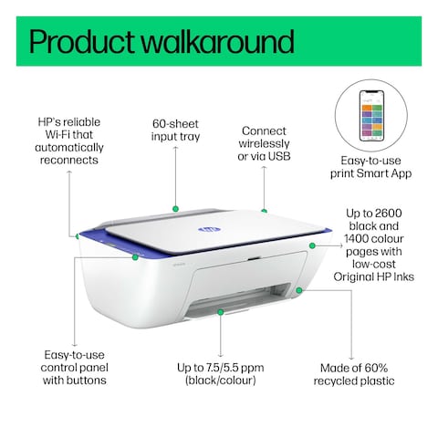 HP 6W7G3B Ultra 4927 All-in-One Printer DeskJet Printer White