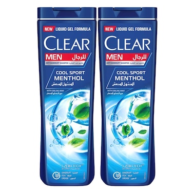 Clear Deep Cool Sport Menthol Anti-Dandruff Shampoo For Men 350ml x Pack of 2