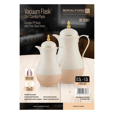 RoyalFord Vacuum Flask 2 Pieces 0.5L + 1L