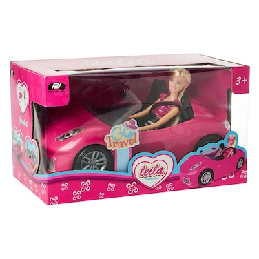 Power Joy Leila Dream Car With Doll Playset Pink 35cm