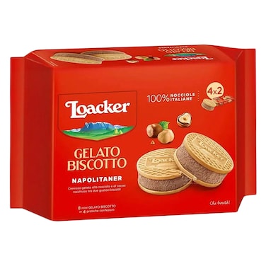 Loacker Napolitaner, Chocolate Gelato Ice Cream In Biscotto Sandwich 264g