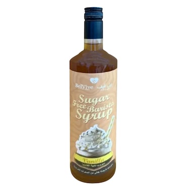 بيلفيف شراب باريستا خالي من السكر بنكهة الفانيليا زجاجة سعة 1 لتر