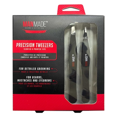 ManMade Precision Tweezers, 2 Pieces (Slanted, And Pointed Tips)