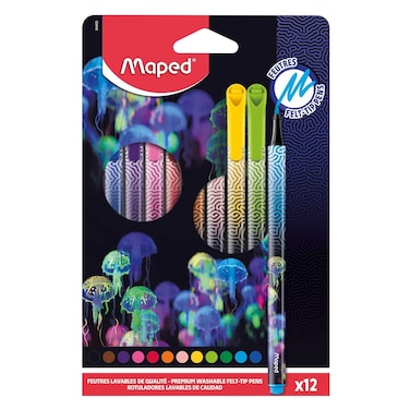 Maped - Felt Tip Coloring Pens, Deepsea Paradise x12