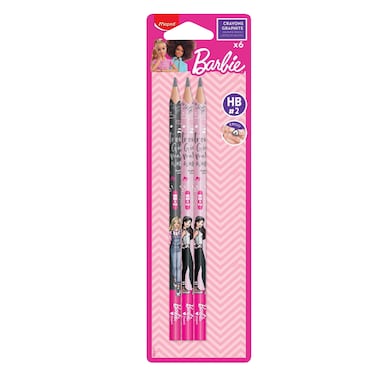 Maped Barbie Themed HB Crayons Graphite Pencils With Eraser