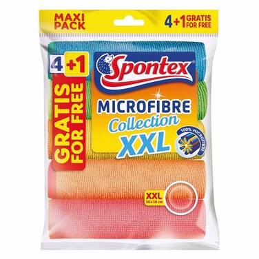 Spontex Microfibre Cloth XXL 4 + 1 Free
