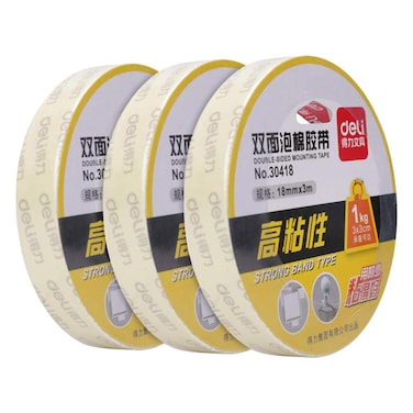 Deli Double-Face Tape, 3 Pieces
