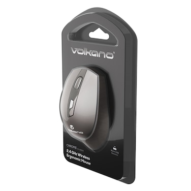 Volkano - Chrome Series 2.4Ghz Wireless Ergonomic Black Mouse (VK-20234-BK)