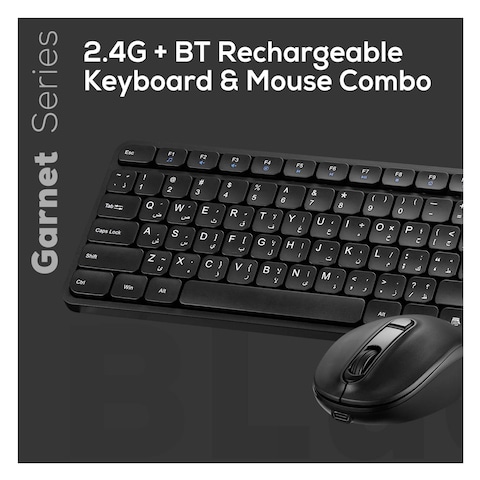 VolkanoX - Garnet Series Dual Mode Rechargeable Keyboard &amp; Mouse Combo (VKX-20008-BK)