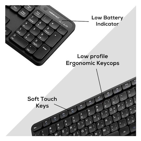 VolkanoX - Garnet Series Dual Mode Rechargeable Keyboard &amp; Mouse Combo (VKX-20008-BK)