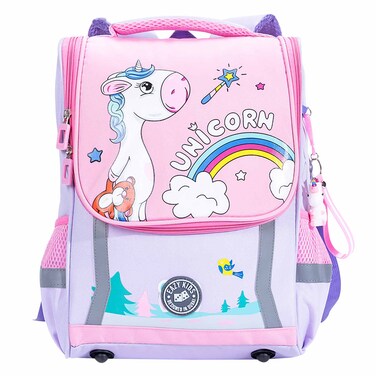 إيزي كيدز حقيبة ظهر مدرسية يونيكورن أرجواني ووردي 15 بوصة