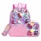 Eazy Kids School Backpack 3 Pieces Pink 17""