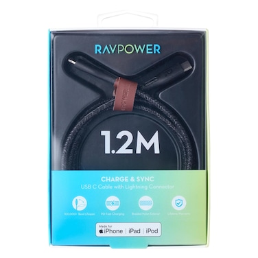RAVPower RP-CB1017 Type-C To Lightning Data Sync And Charging Cable 1.2m Black