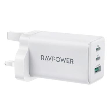 RAVPower RP-PC172 3 Port Pioneer Wall Charger 65W White