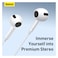 Baseus - Encok H17 Wired Earphone In Ear Headset With Mic Stereo Bass Sound 3.5mm Jack