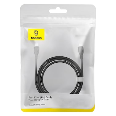 Baseus Pudding Series USB-C To USB-C Data Sync And Charging Cable 100W 1.2m Black