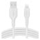 بيلكين - كابل USB-A مع موصل لايتنينج بطول 1 متر مع قبضة، أبيض