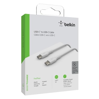 Belkin Boost USB-C to USB-C Data Sync and Charging Cable White 1m