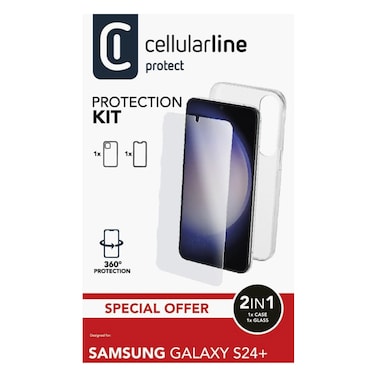 Cellularline Case Cover And Glass Protection Kit For Samsung S24 6.2 Inch Clear