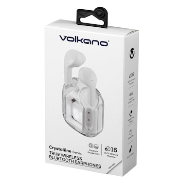 Volkano Crystalline Series True Wireless Bluetooth Earphone White