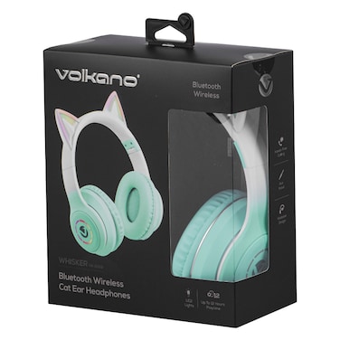 Volkano VK-2022 Whisker Cat Bluetooth Headphones Aqua