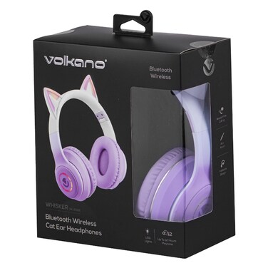 Volkano VK-2022 Whisker Cat Bluetooth Headphones Purple
