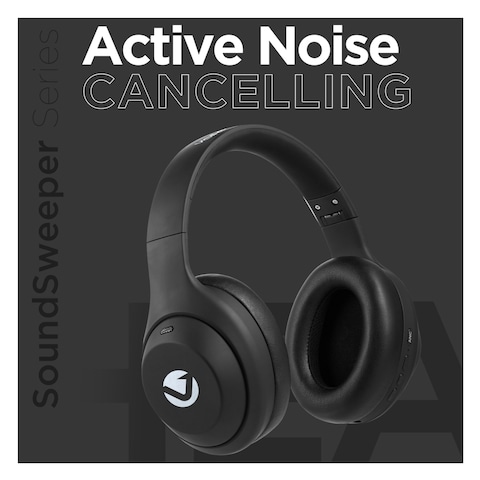 Volkano Soundsweeper Active Noise Cancellation Headphones, Black