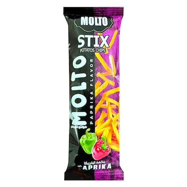 مولتو شيبس اعواد بطاطس بنكهة البابريكا 15 جرام