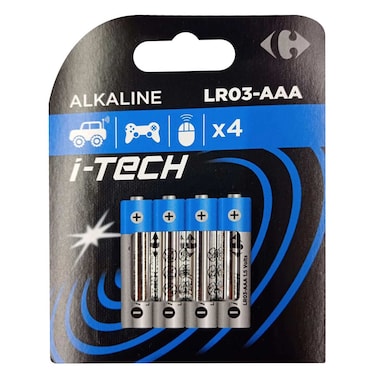 i-Tech Alkaline Batteries LR03-AAA - Pack of 4
