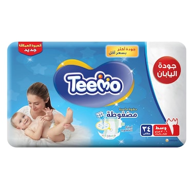 Teemo Medium (3) Diapers Jumbo Pack X34