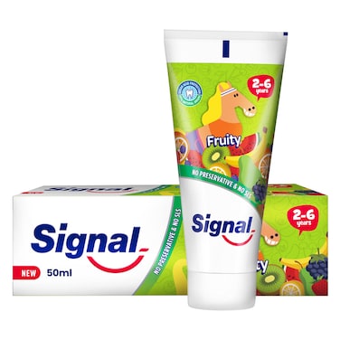 Signal Kids Toothpaste, Fruity, with no preservatives &amp; no SLS, for 2-6 Years, 50ml