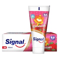 Signal Kids Toothpaste  Strawberry Prevents Tooth Cavities for 2-6 years 50ml