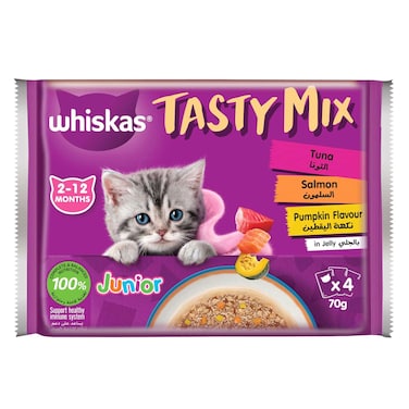 Whiskas Cat Food Mix Chicken With Tuna &amp; Sweet Pumpkin In Gravy 70g x4