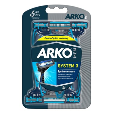 Arko Men Shaving Blade Pro 3, 6 Pieces