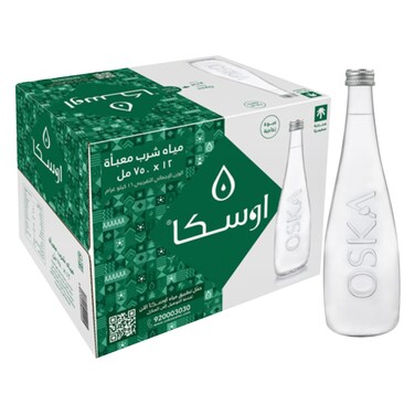 OSKA Bottled Drinking Water - 750ml x12 Glass Bottles