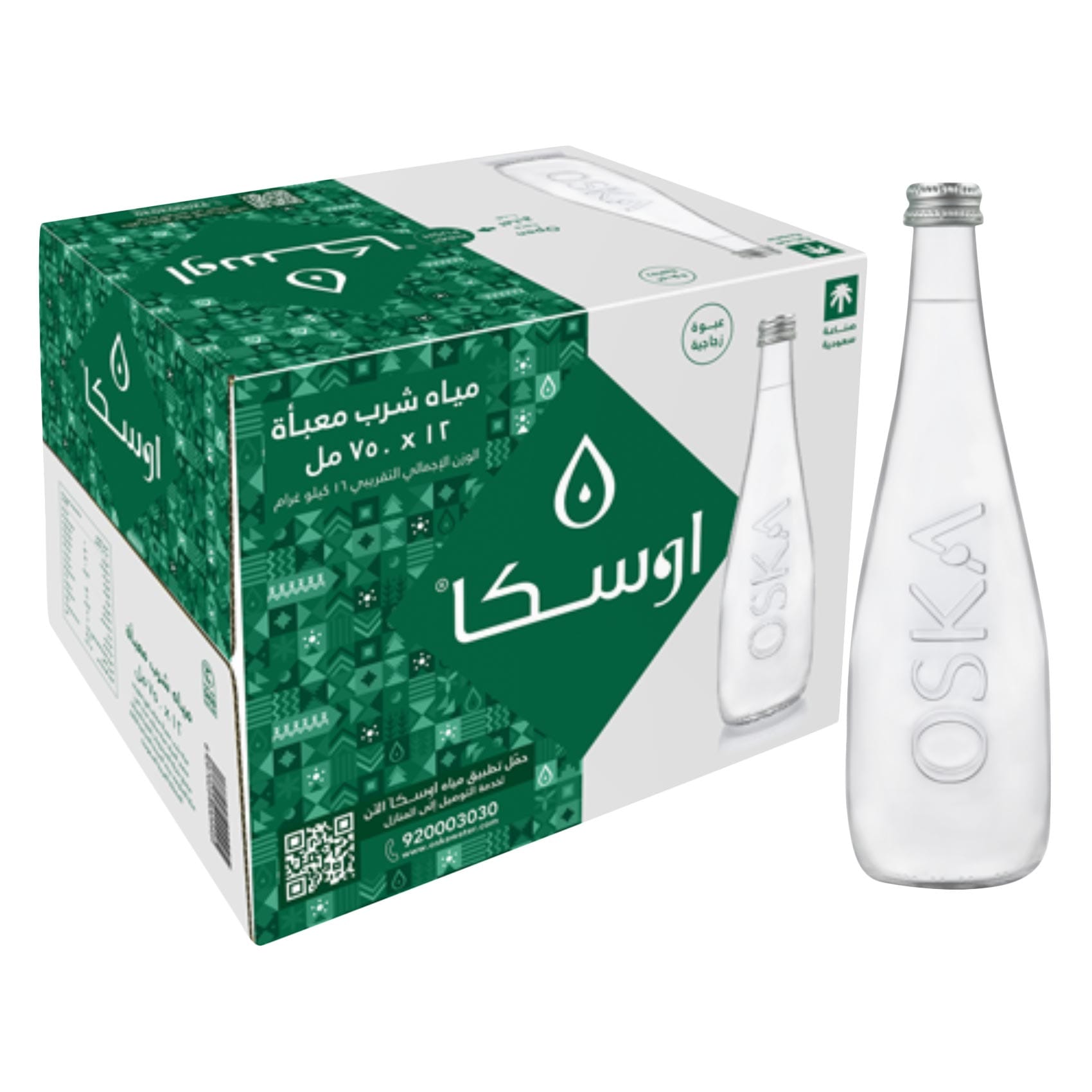 أوسكا – مياه شرب معبأة في زجاجات – 750 مل ×12 زجاجة