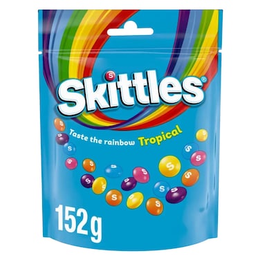 Skittles Tropical Dessert Fruity Flavoured Confections Candy, 152 g
