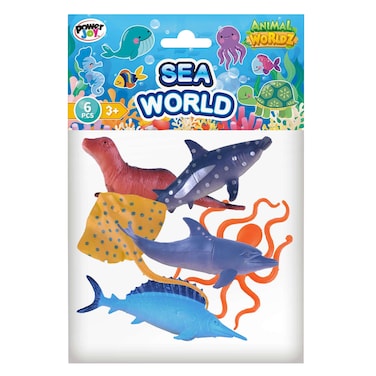 PowerJoy Animal Worldz Sea World Set, 6 Animal Figures