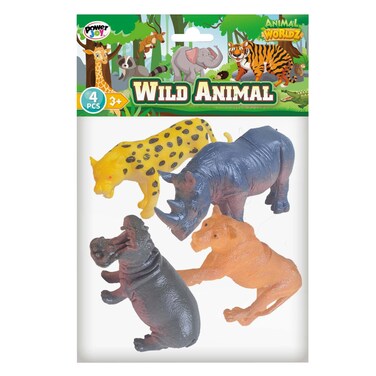 PowerJoy Animal Worldz Safari Set, 4 Animal Figures