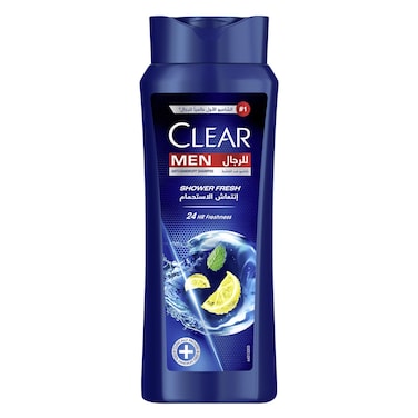 Clear Shampoo For Men, Anti Dandruff Shampoo, Shower Fresh, 24 Hr Freshness, 600ml