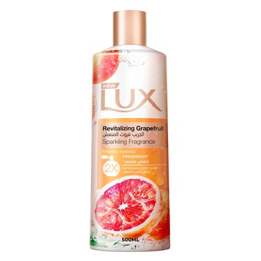 Lux Revitalizing Body Wash, Grapefruit, with Vitamin C Essence &amp; 2x Freshness, 500ml