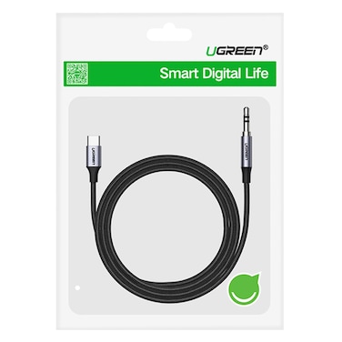 Ugreen Round USB-C To AUX 3.5mm Jack Audio Cable 1m Black
