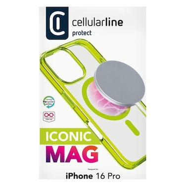 Cellularline Iconic Mag Case For iPhone 16 Pro Lime Green