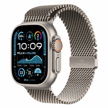 Apple Watch Ultra 2 GPS + Cellular 49mm Natural Titanium Case With Natural Titanium Milanese Loop - Large