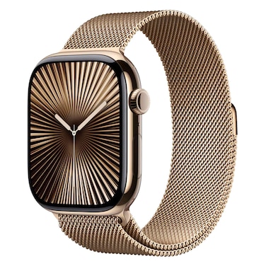 Apple Watch Series 10 GPS + Cellular 46mm Gold Titanium Case With Gold Milanese Loop - Medium / Large