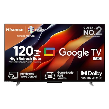 هايسنس شاشة تلفزيون 55 بوصة 4K، UHD، WCG، HDR10 وضع الألعاب - 55A6K