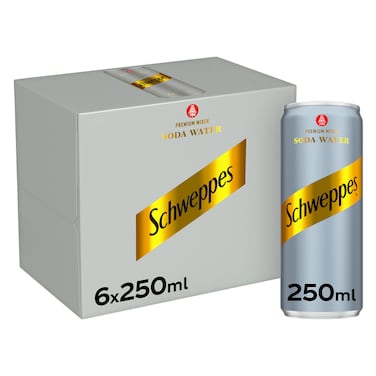 Schweppes Soda Water, 250ml x 6