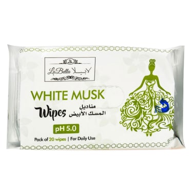 ليبيلا مناديل نسائية، برائحة المسك الأبيض، عبوة 20 قطعة