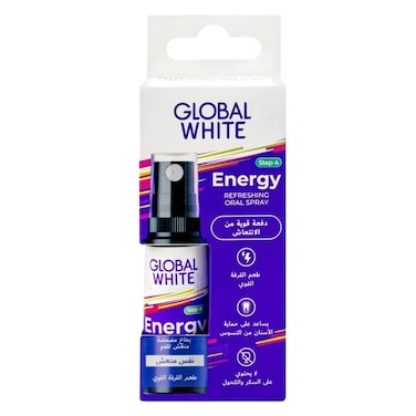 Global White Energy Oral Spray, Cinnamon, 15ml